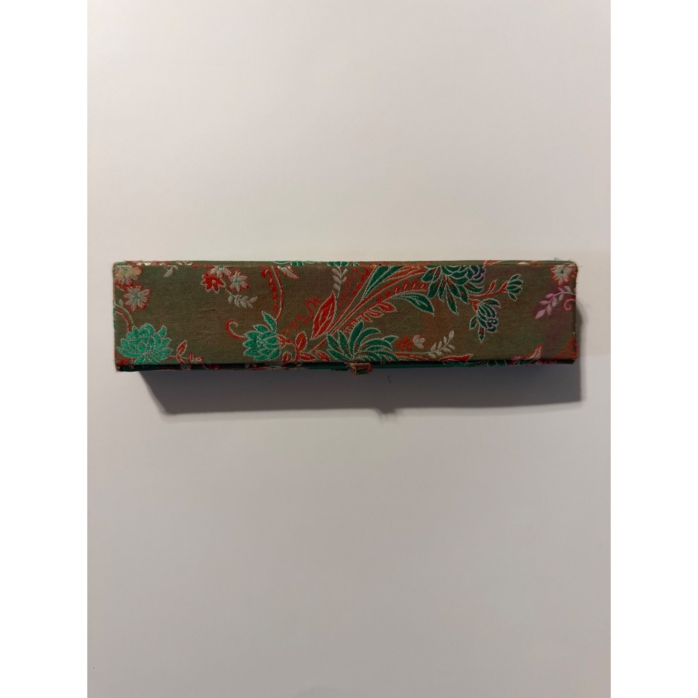 Vintage Chinese Cloisonne Letter Opener Miniature Sword Floral Enamel Boxed Set